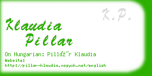 klaudia pillar business card